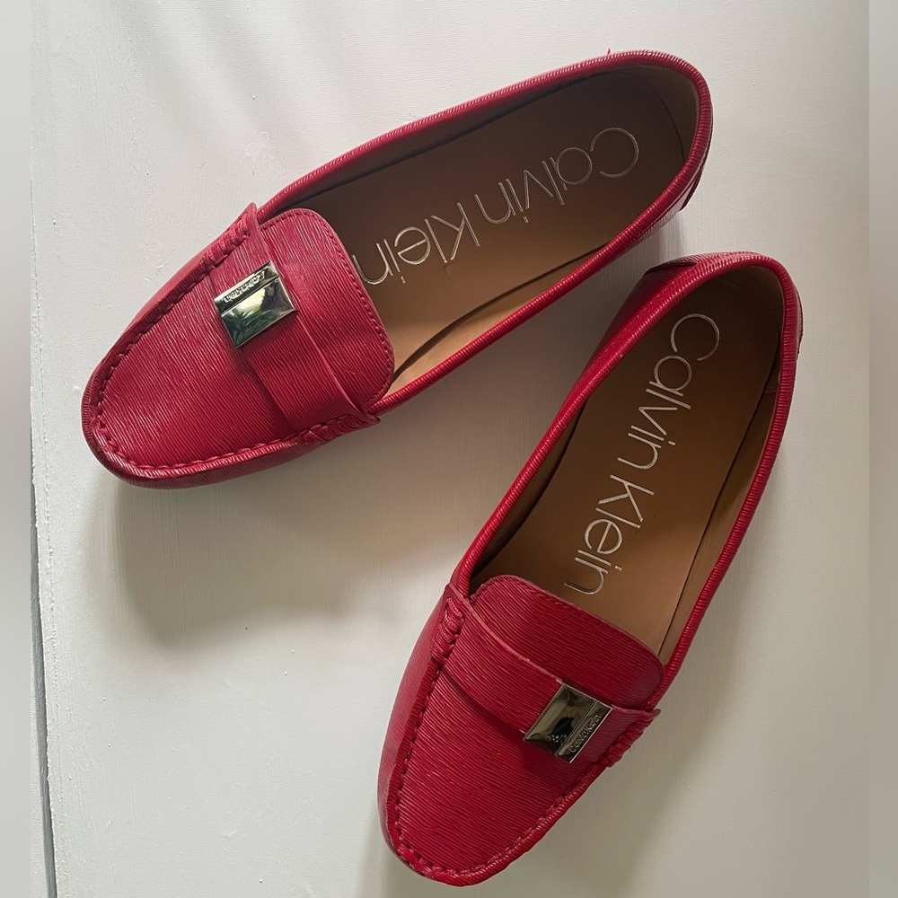 Calvin Klein Red Slip on Shoes